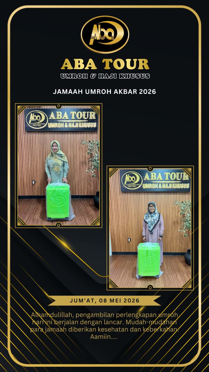 Masyaallah berikut dokumentasi pengambilan perlengkapan umroh Akbar 2026, Tanggal 08 Mei 2026 🥰