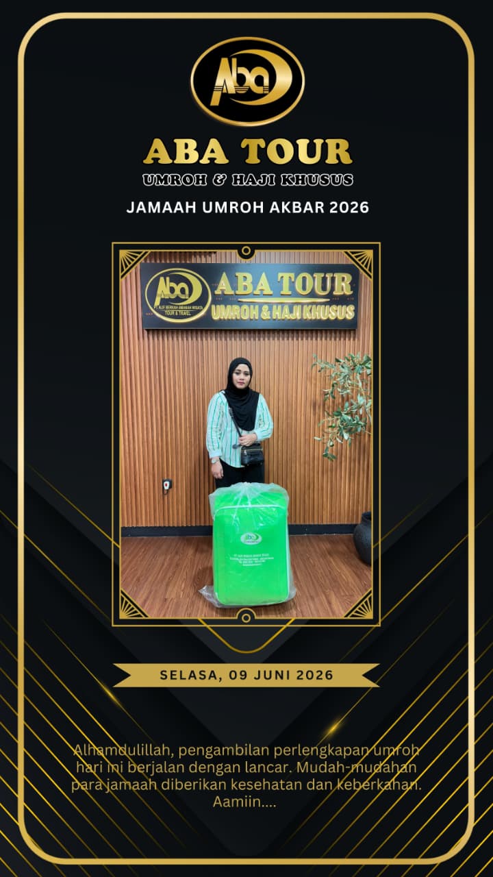Masyaallah berikut dokumentasi pengambilan perlengkapan umroh Akbar 2026, Tanggal 09 Juni 2026 🥰