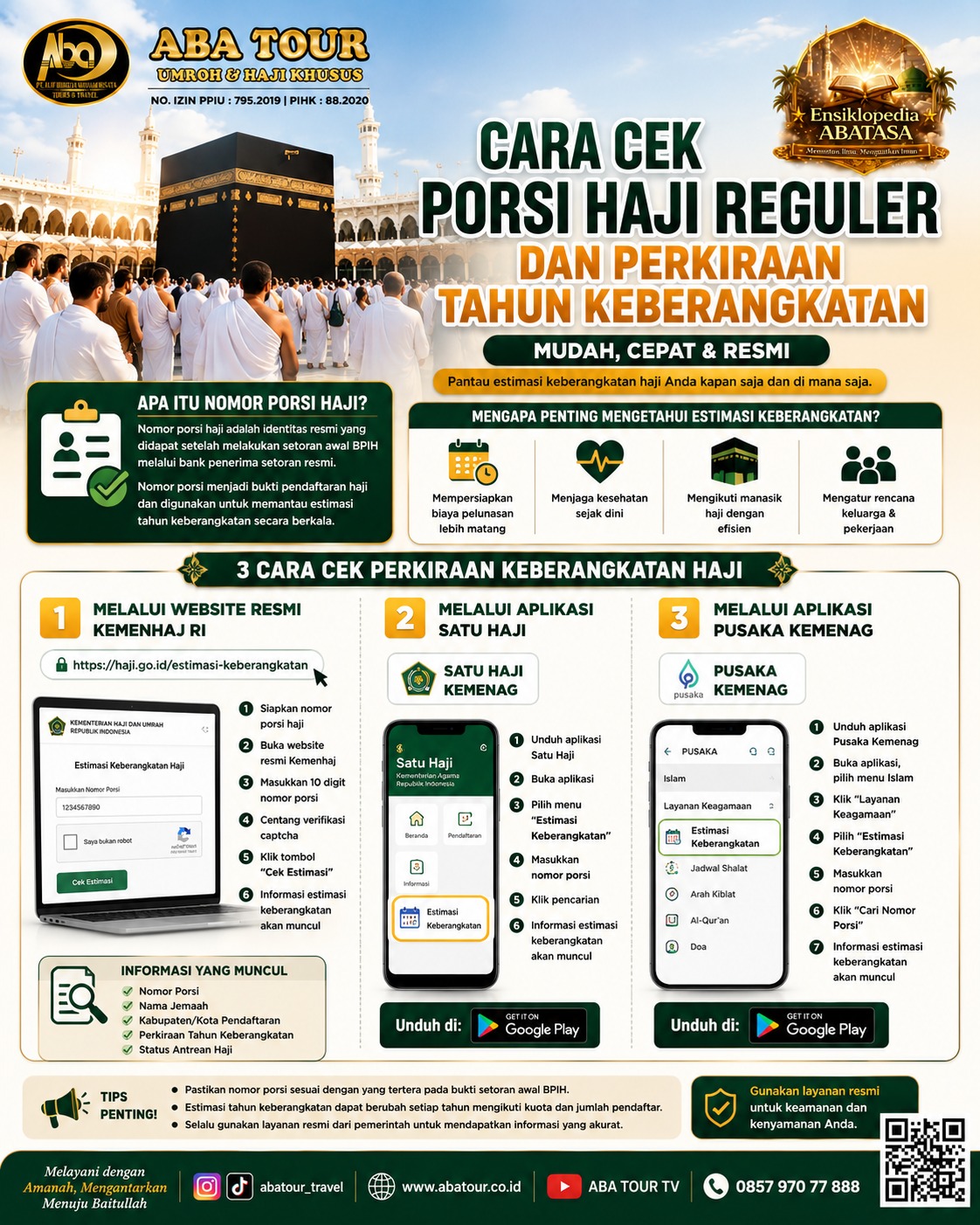 Cara chek porsi haji